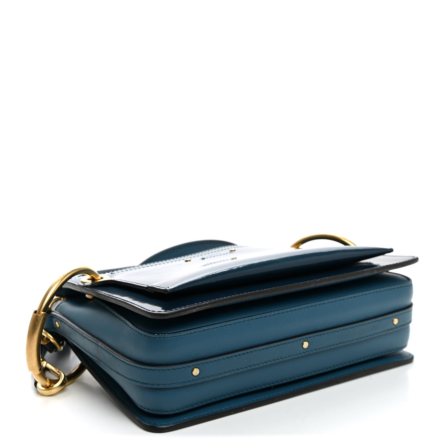 Chloe Glossy Lambskin Small Roy Bag Vinyl Blue 3 of 8