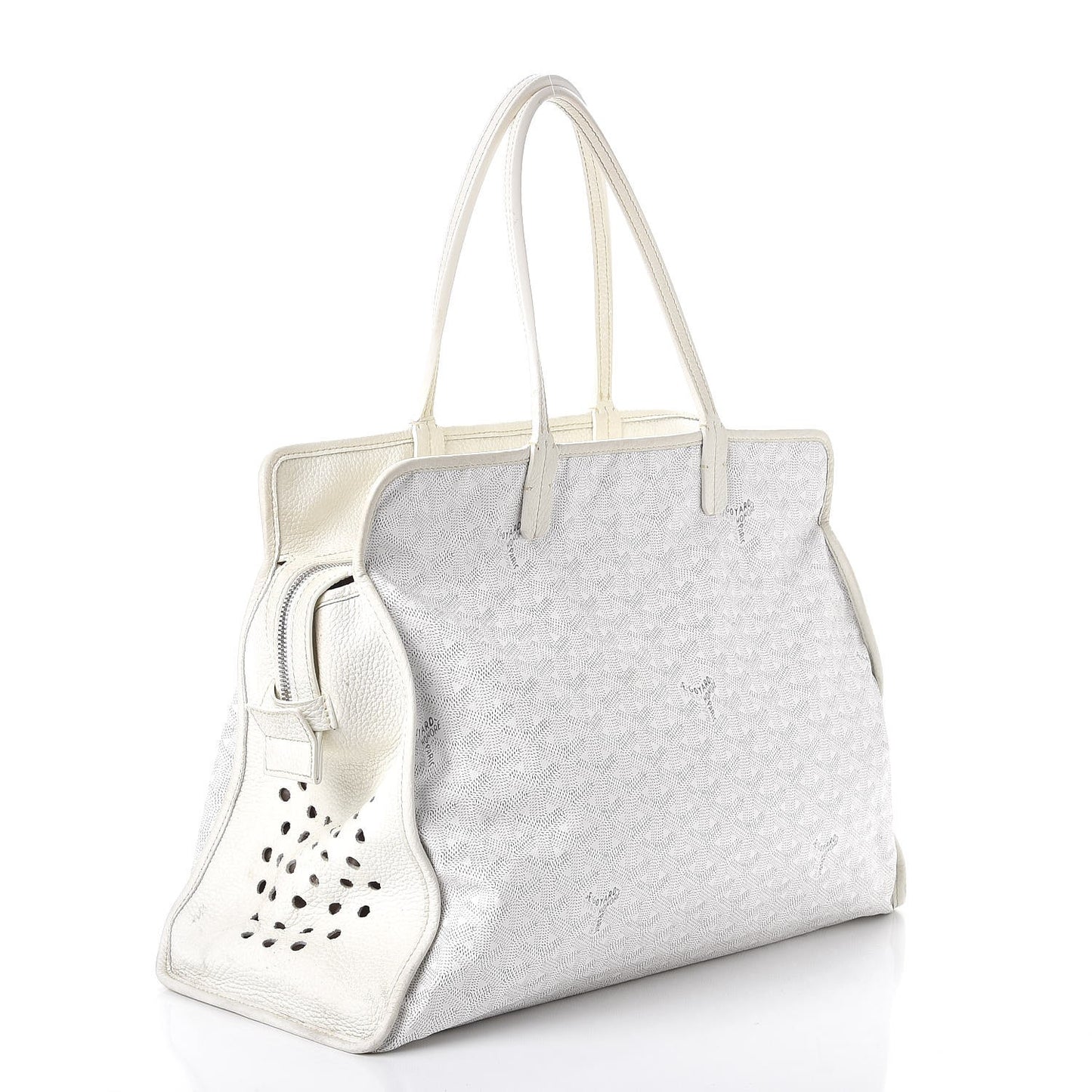 Goyardine Sac Hardy Pet Carrier PM White