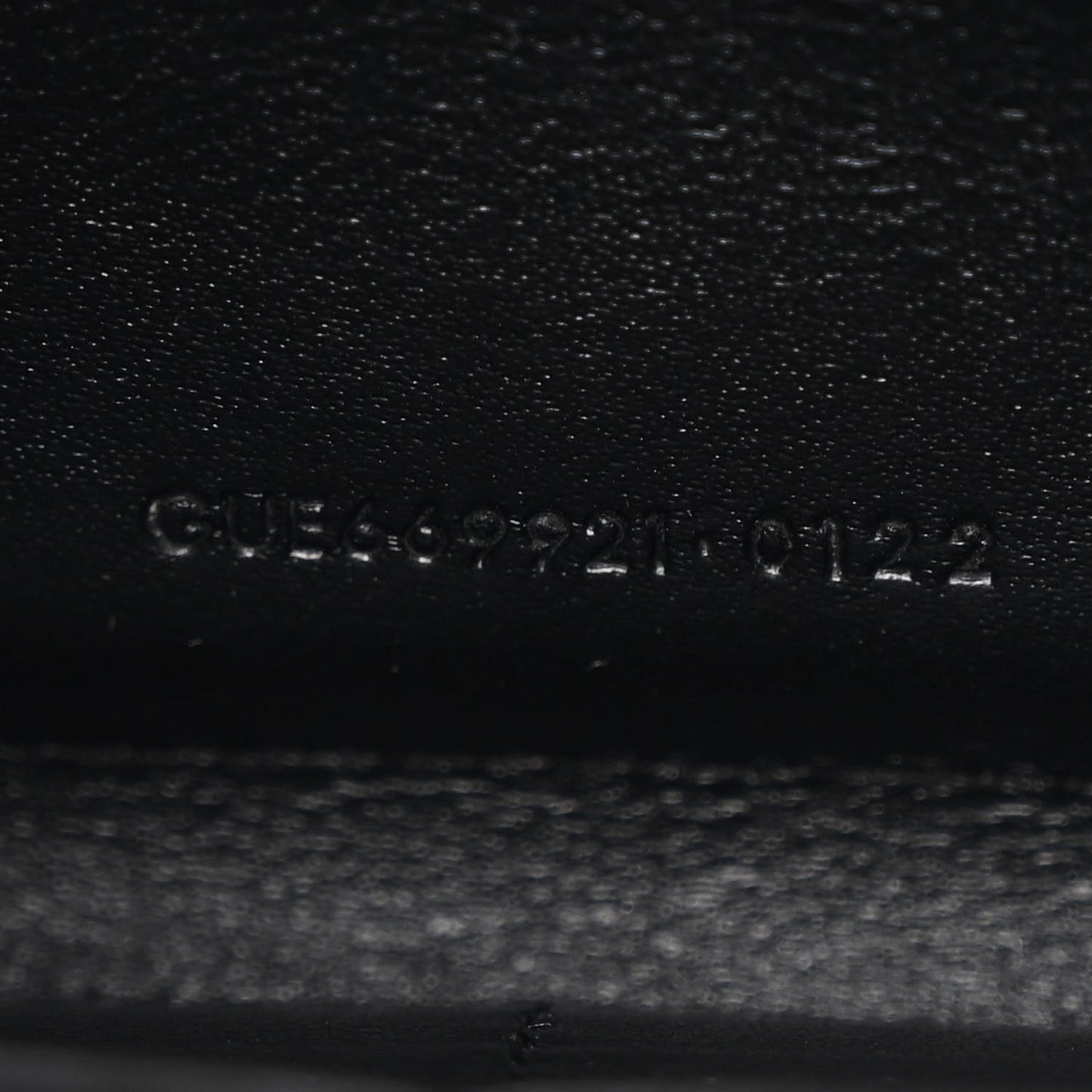 Calfskin Crocodile Embossed Monogram Chain Wallet Black