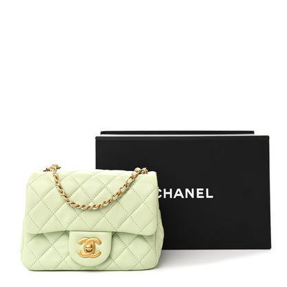 Chanel Lambskin Quilted Mini Pearl Crush Flap Light Green 12 of 12