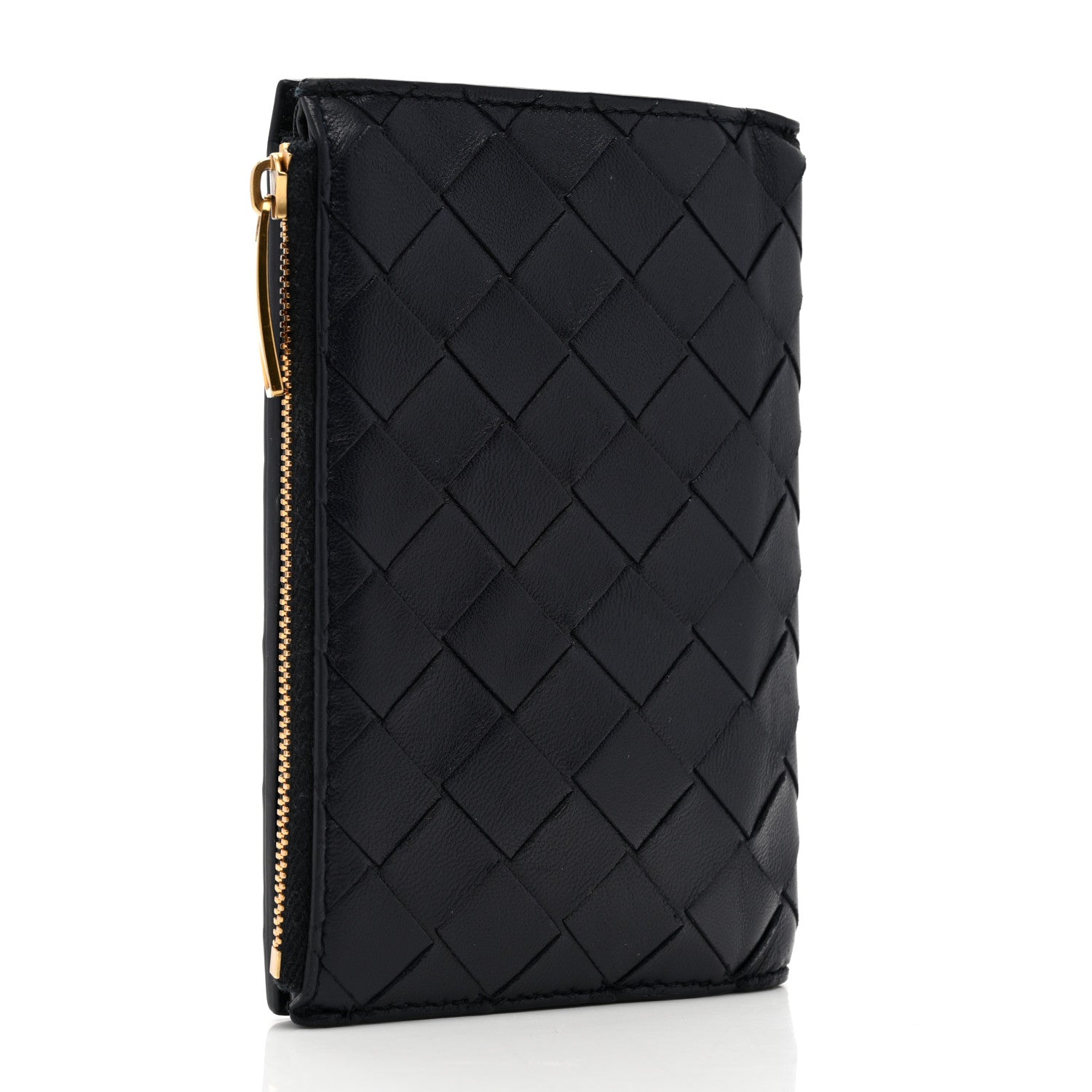Bottega Veneta Nappa Intrecciato Medium Bifold Zip Wallet Navy 3 of 6