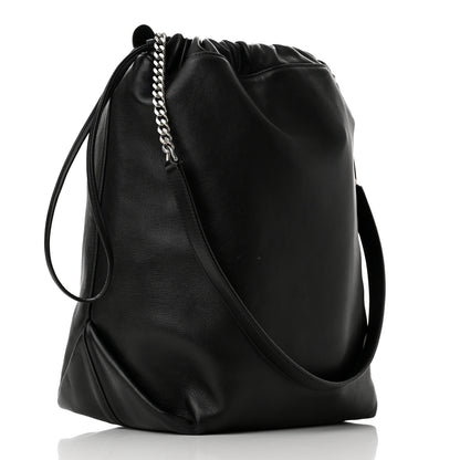 Saint Laurent Lambskin Teddy Drawstring Bag Black 4 of 11