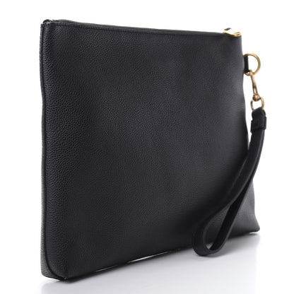 Gucci Pebbled Calfskin Logo Wristlet Black 3 of 7