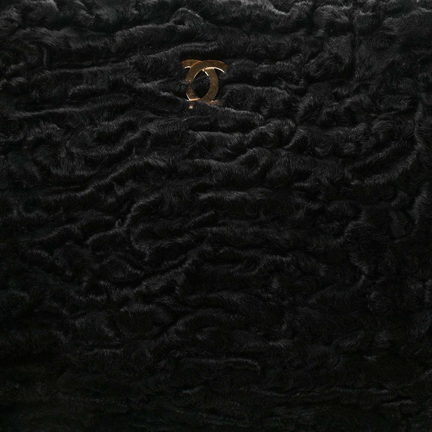 Persian Lamb Fur Shoulder Bag Black