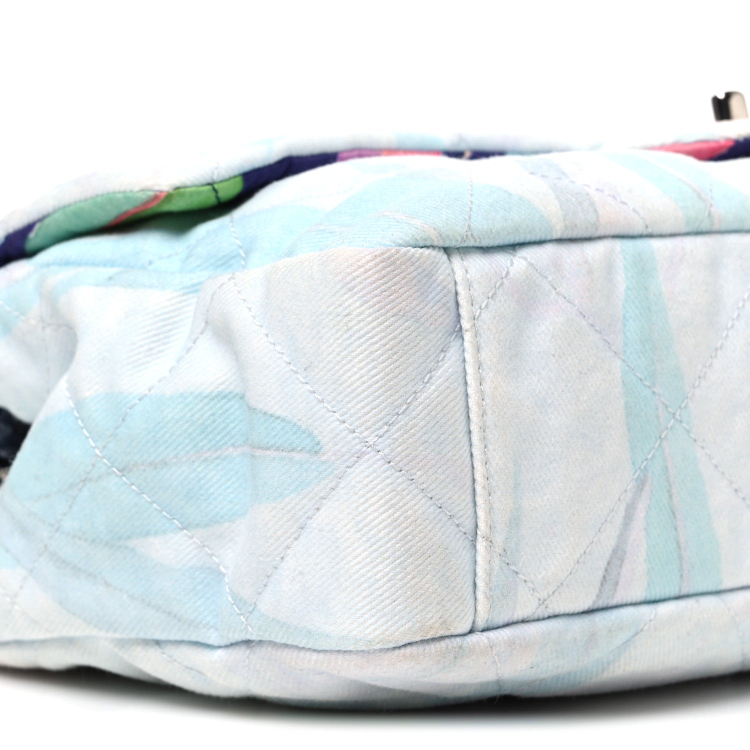 Chanel Canvas Quilted Jungle Jeans Flap White Multicolor 9 of 10