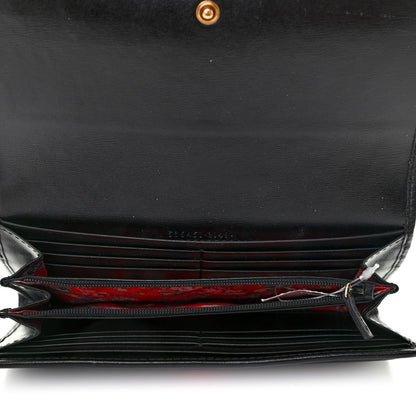 Gucci Calfskin Web Trapuntata GG Continental Wallet Black 4 of 5