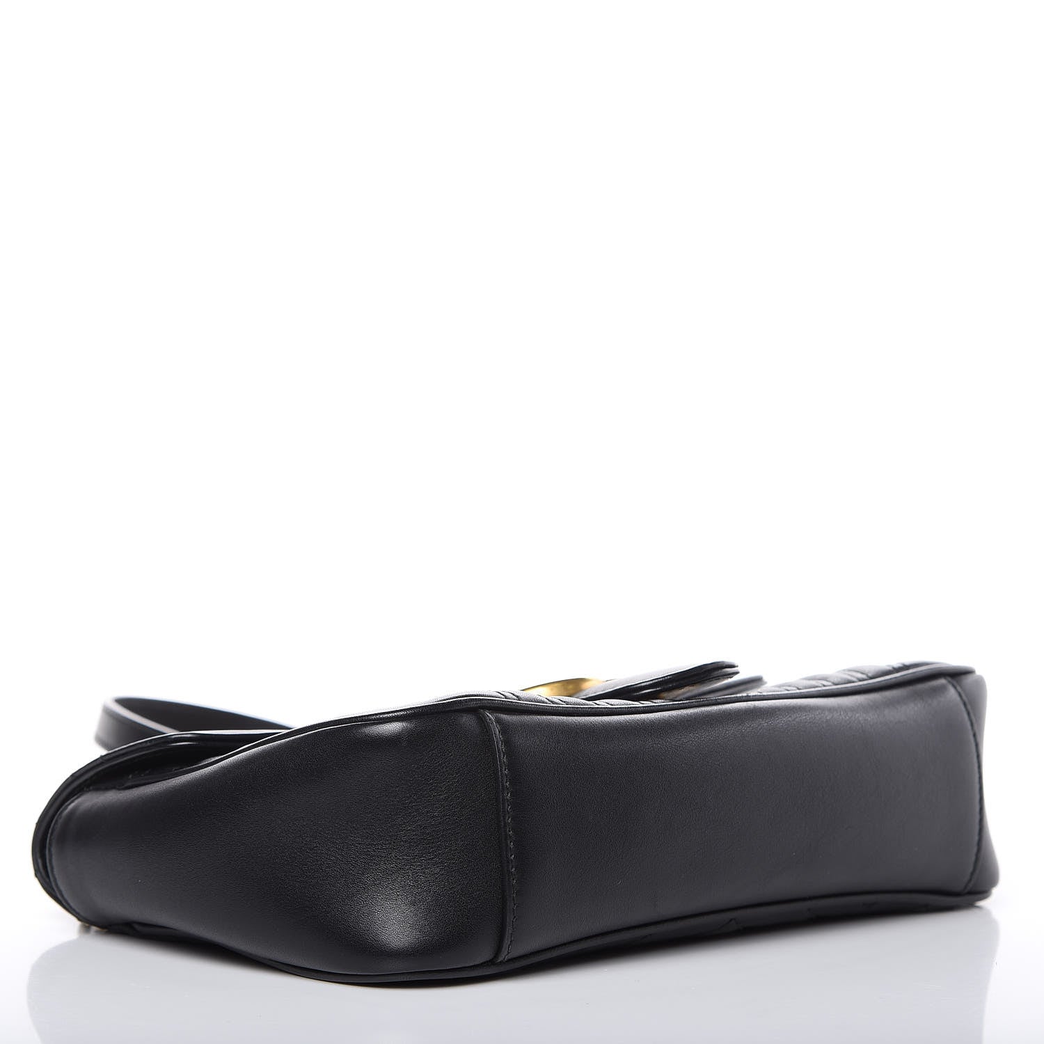 Gucci Calfskin Matelasse Small GG Marmont Shoulder Bag Black 4 of 14