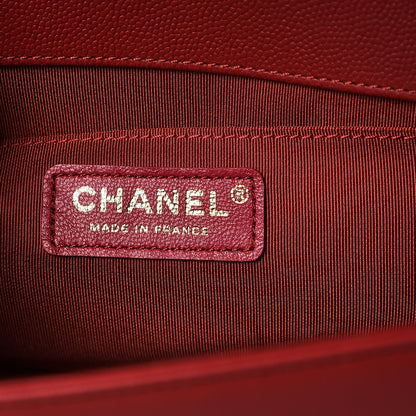 Chanel Caviar Quilted Medium Boy Flap Red 6 of 8
