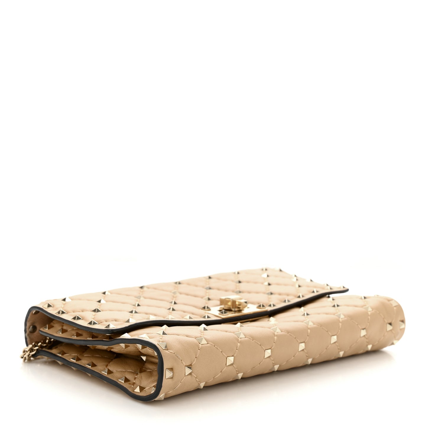 Nappa Rockstud Spike Wallet On Chain Camel Rose