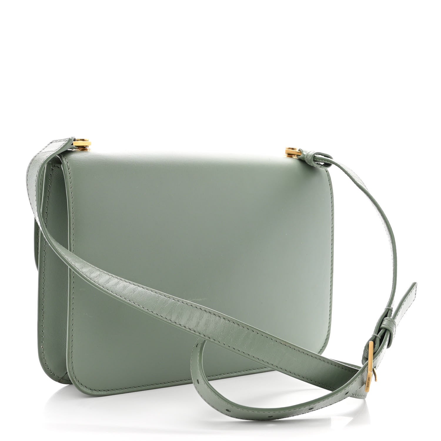 Saint Laurent Smooth Calfskin Carre Satchel Vert Opaline 3 of 14