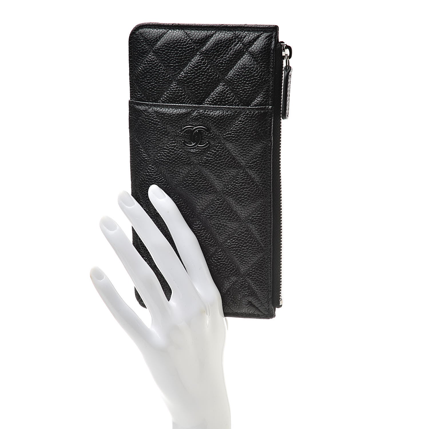 Chanel Caviar Quilted Classic Flat Wallet Pouch So Black 2 of 9