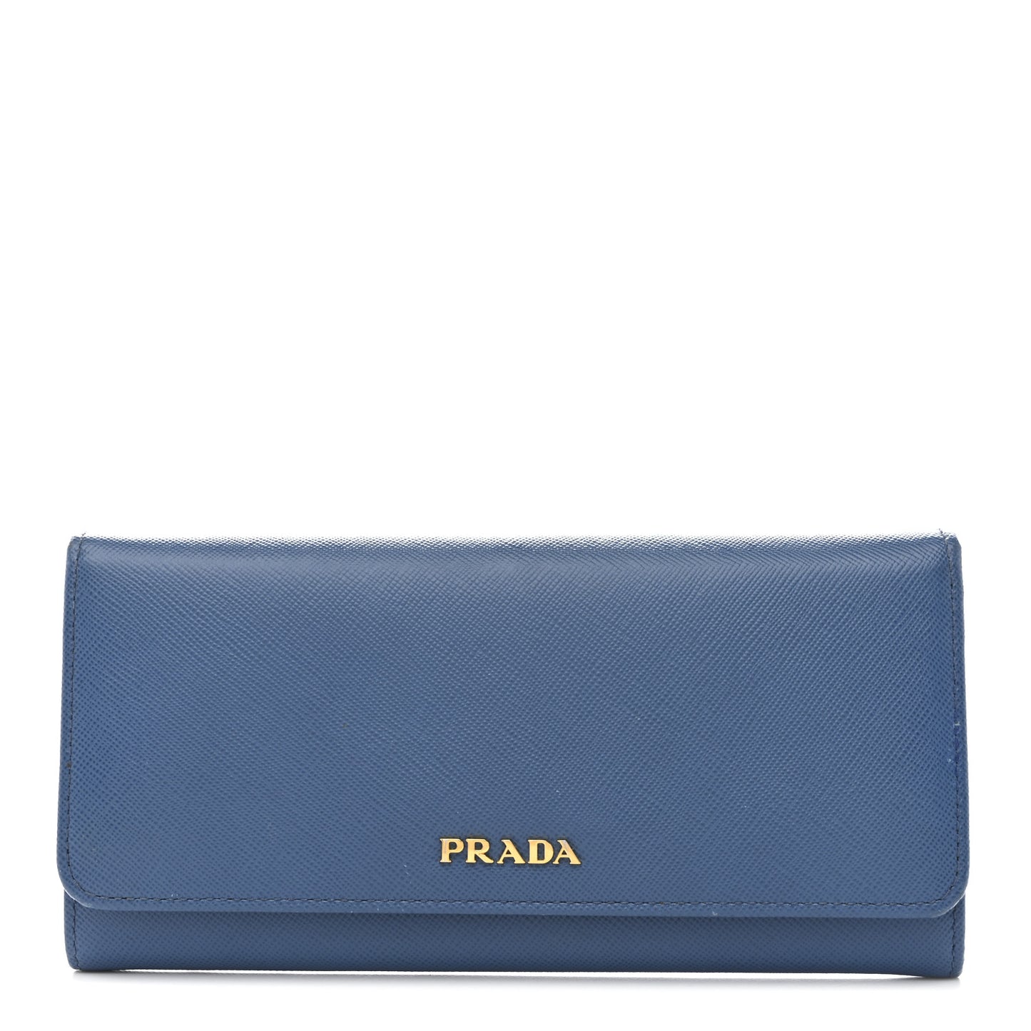 Saffiano Bi-Color Metal Continental Flap Wallet Cobalto Black