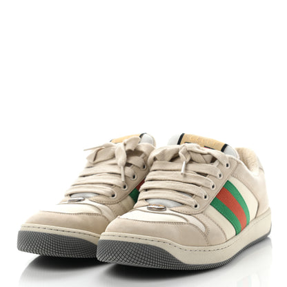 Gucci Nylon Nubuck Web Womens Screener Sneakers 38.5 Mystic White Dusty Milk 3 of 23