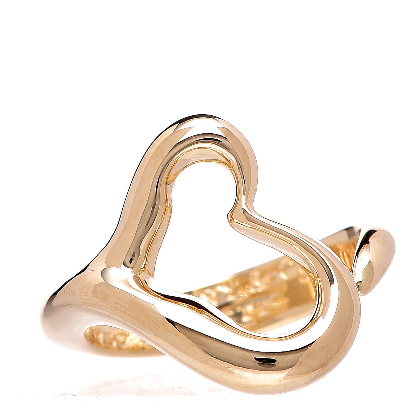 18K Yellow Gold Small Elsa Peretti Open Heart Ring 48 4.5