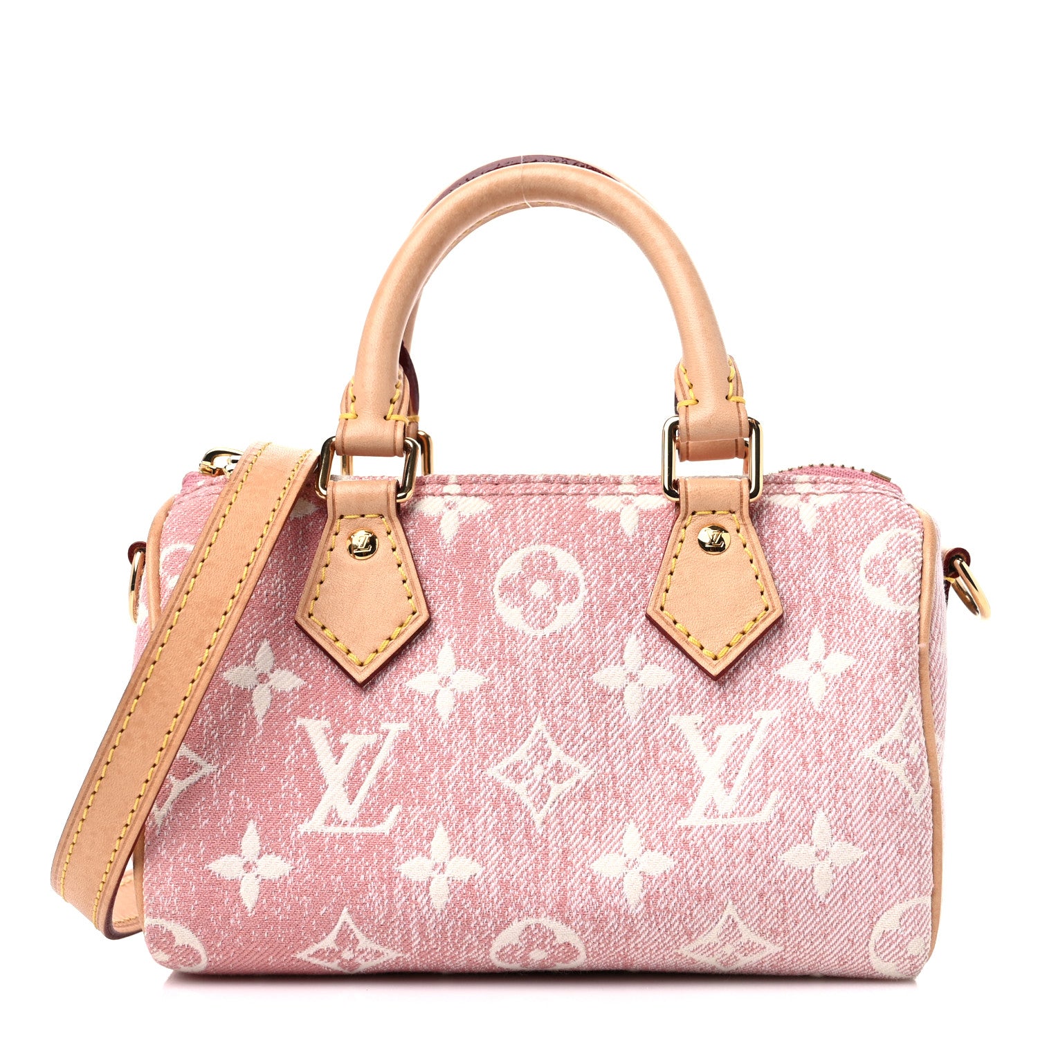 Louis Vuitton Monogram Jacquard Denim Nano Speedy Bandouliere Pink 1 of 11