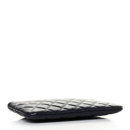 Chanel Caviar Quilted Cosmetic Case Navy 3 of 4