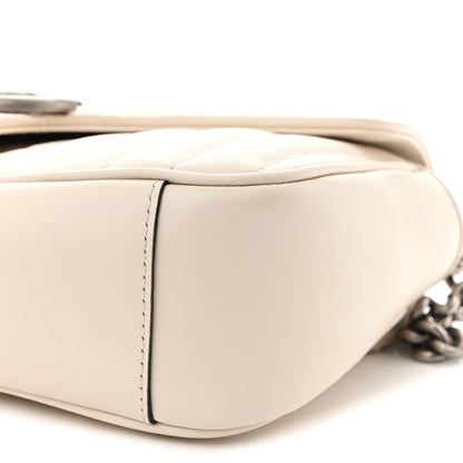Gucci Calfskin Matelasse Aria Small GG Marmont Shoulder Bag Mystic White 10 of 11