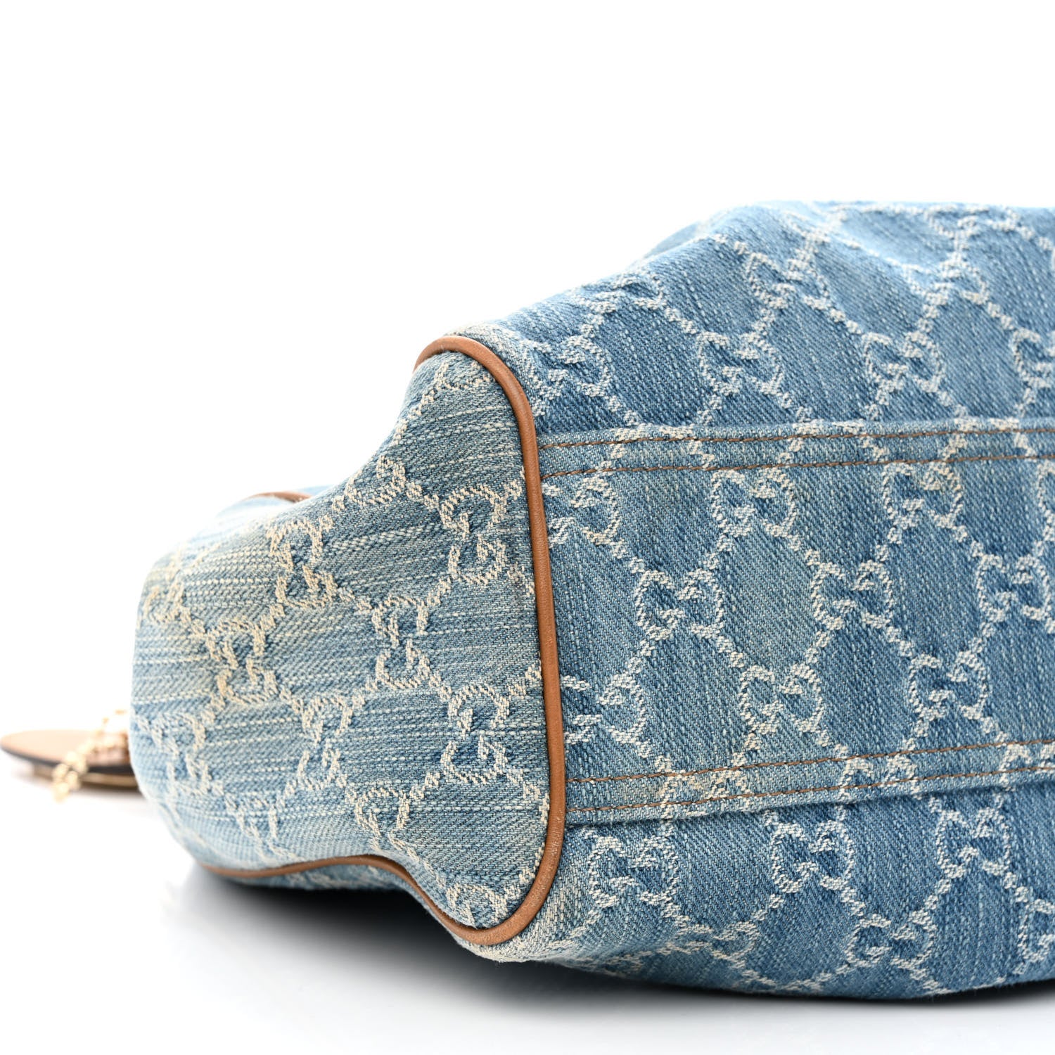 Gucci Denim Monogram Medium Sukey Tote Blue 10 of 15