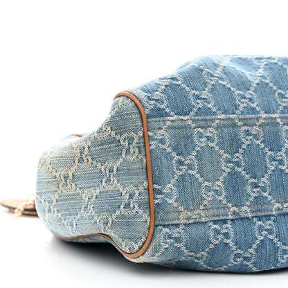 Gucci Denim Monogram Medium Sukey Tote Blue 10 of 15
