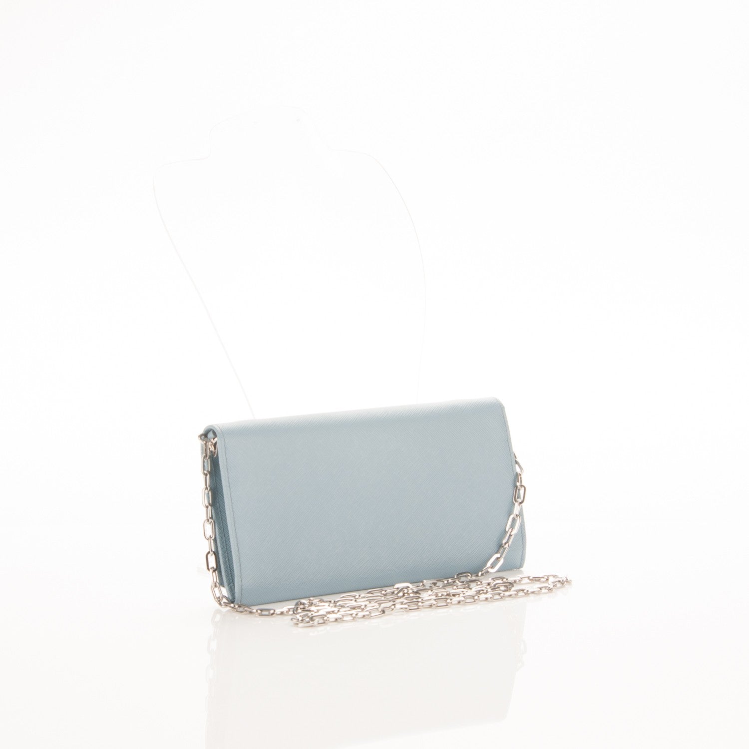Prada Saffiano Metal Bar Chain Wallet Astrale 5 of 7