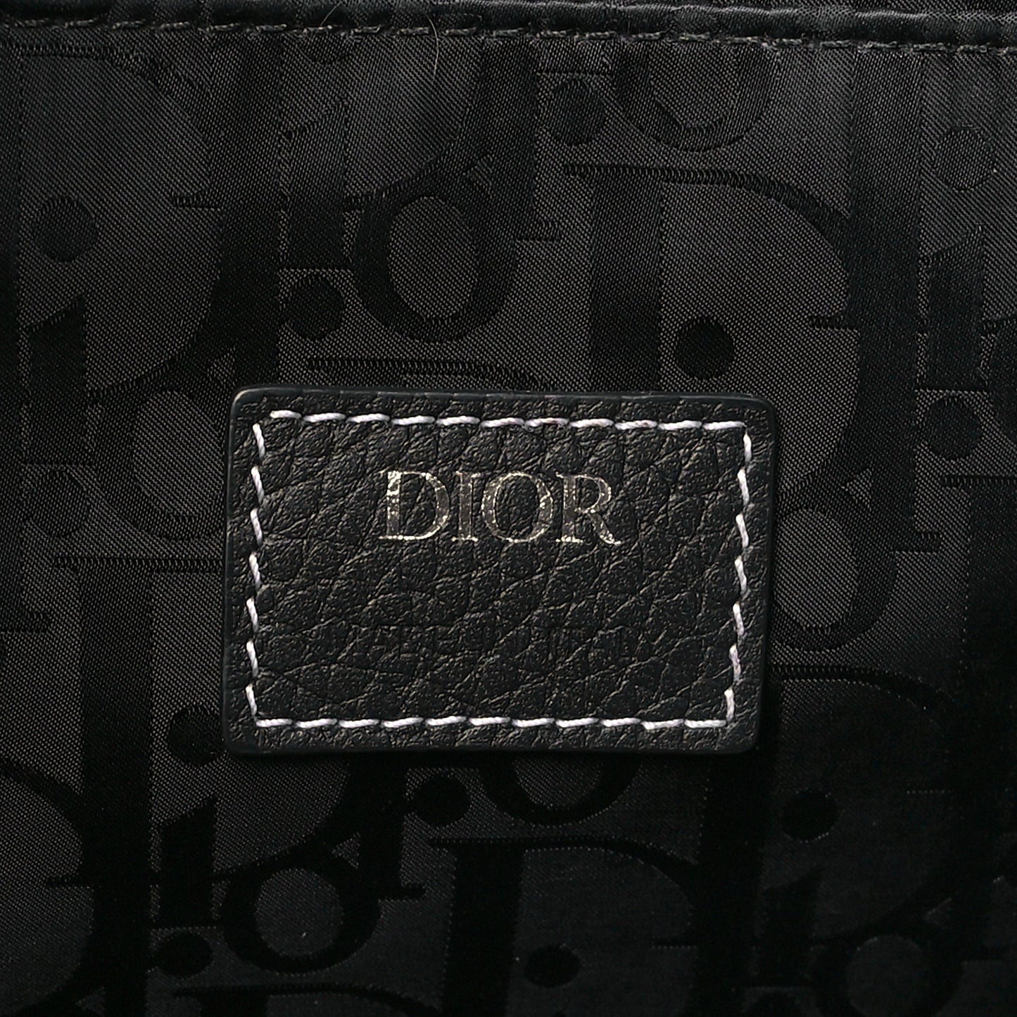 Grained Calfskin Saddle Soft Bag Black