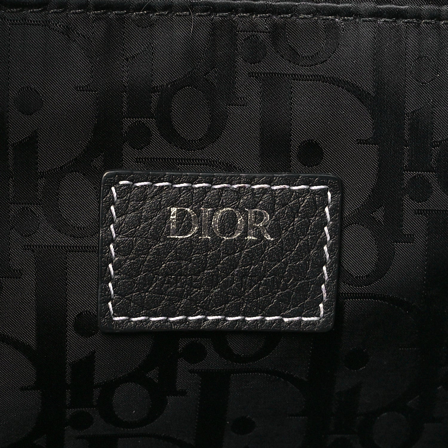 Christian Dior Grained Calfskin Saddle Soft Bag Black 6 of 9