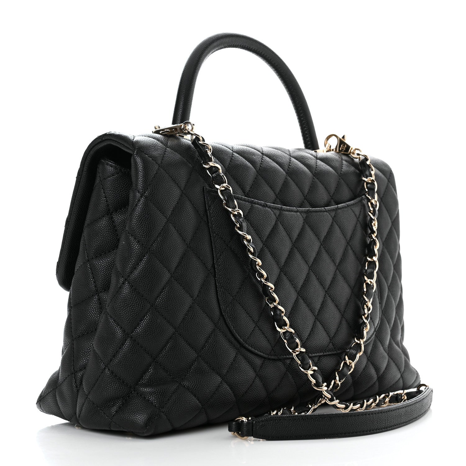 Chanel Caviar Quilted Medium Coco Handle Flap Black 3 of 11