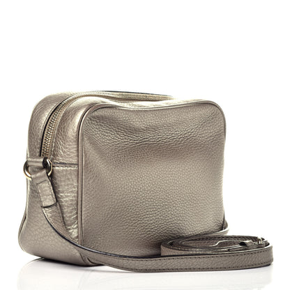 Gucci Metallic Pebbled Calfskin Small Soho Disco Bag Golden Beige 3 of 9