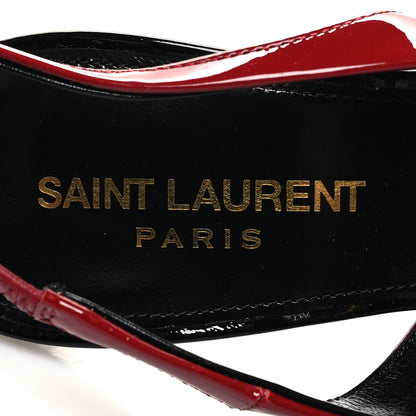 Saint Laurent Patent Calfskin Zoe 105 Slingback Pump 38 Red 8 of 9