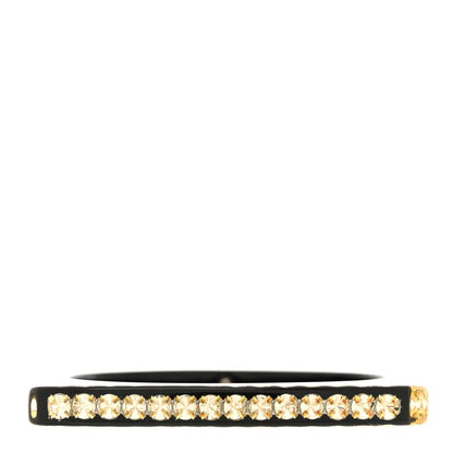 Chanel Resin Crystal CC Square Bangle Bracelet Black 1 of 5