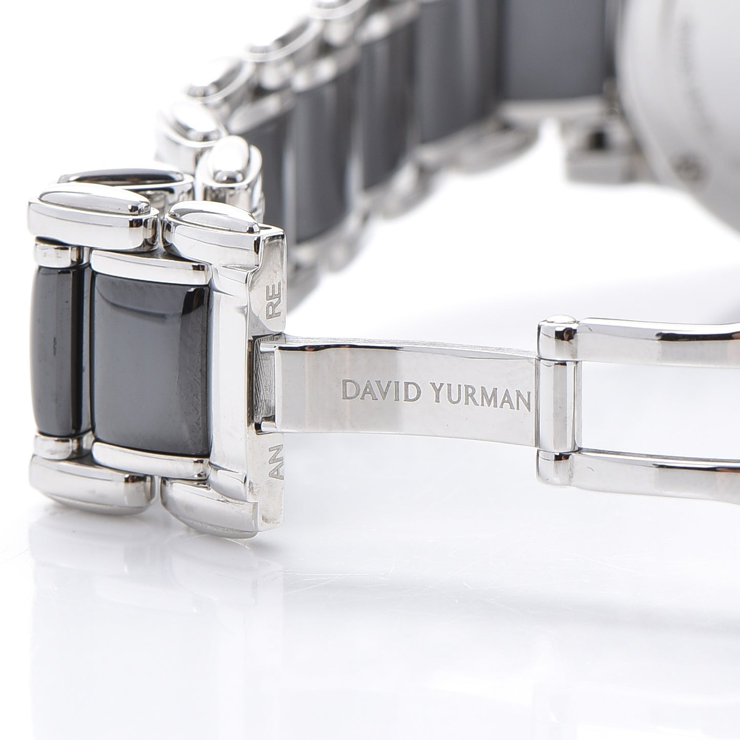 Stainless Steel Ceramic Diamond 30mm Classic Quartz Watch Black