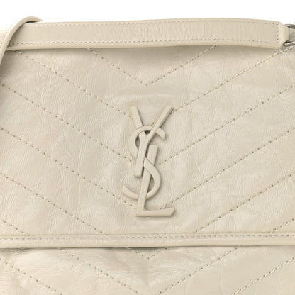 Saint Laurent Crinkled Calfskin Matelasse Monogram Medium Niki Chain Satchel Ivory 8 of 11