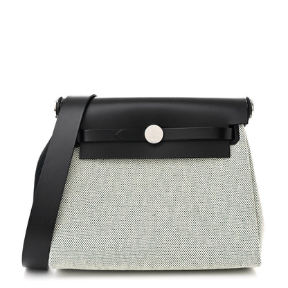 Hermes Military Toile Vache Hunter Herbag Zip Retourne 20 Ecru Vert Moyen Black 1 of 11