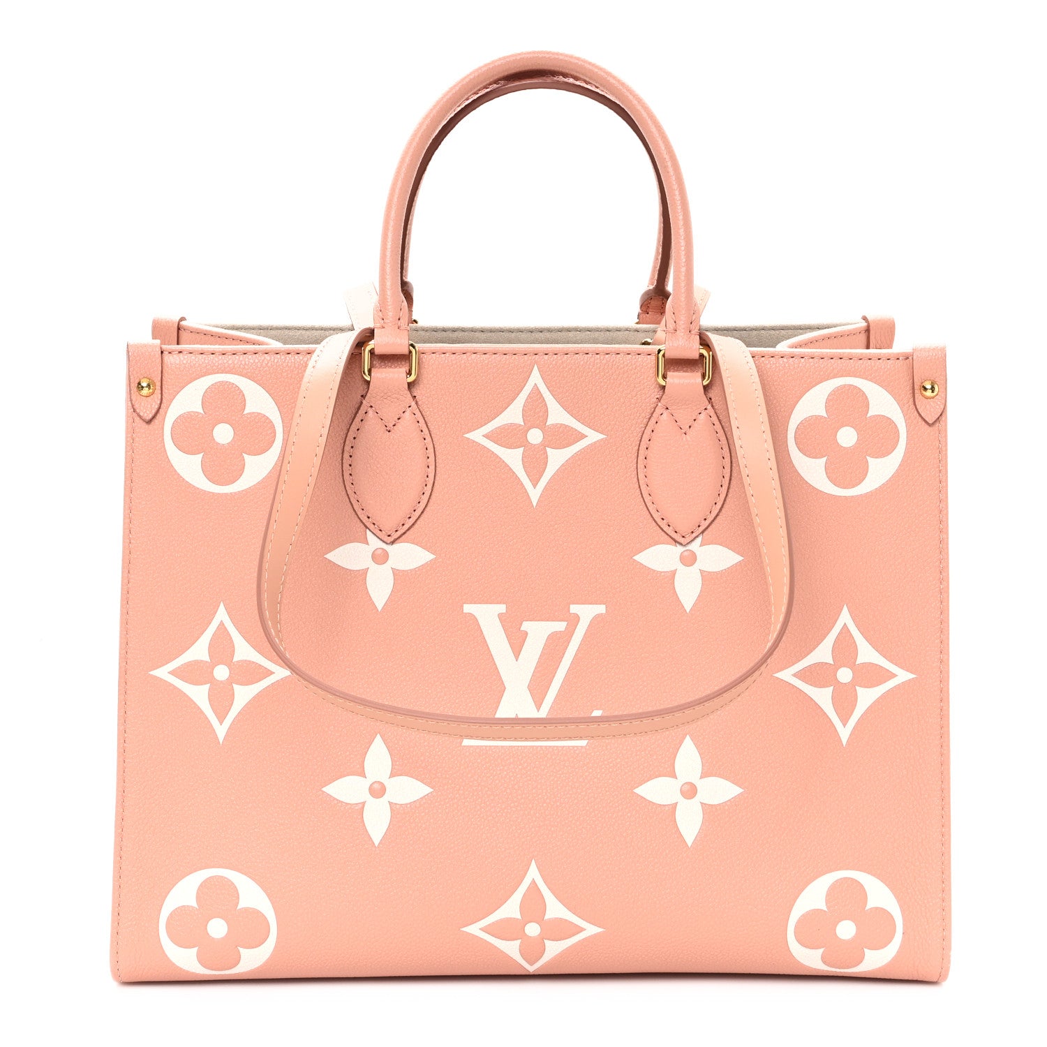 Louis Vuitton Empreinte Monogram Giant Onthego MM Rose Trianon Creme 1 of 9
