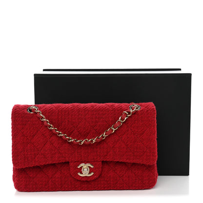Chanel Tweed Quilted Medium Double Flap Red 11 of 11