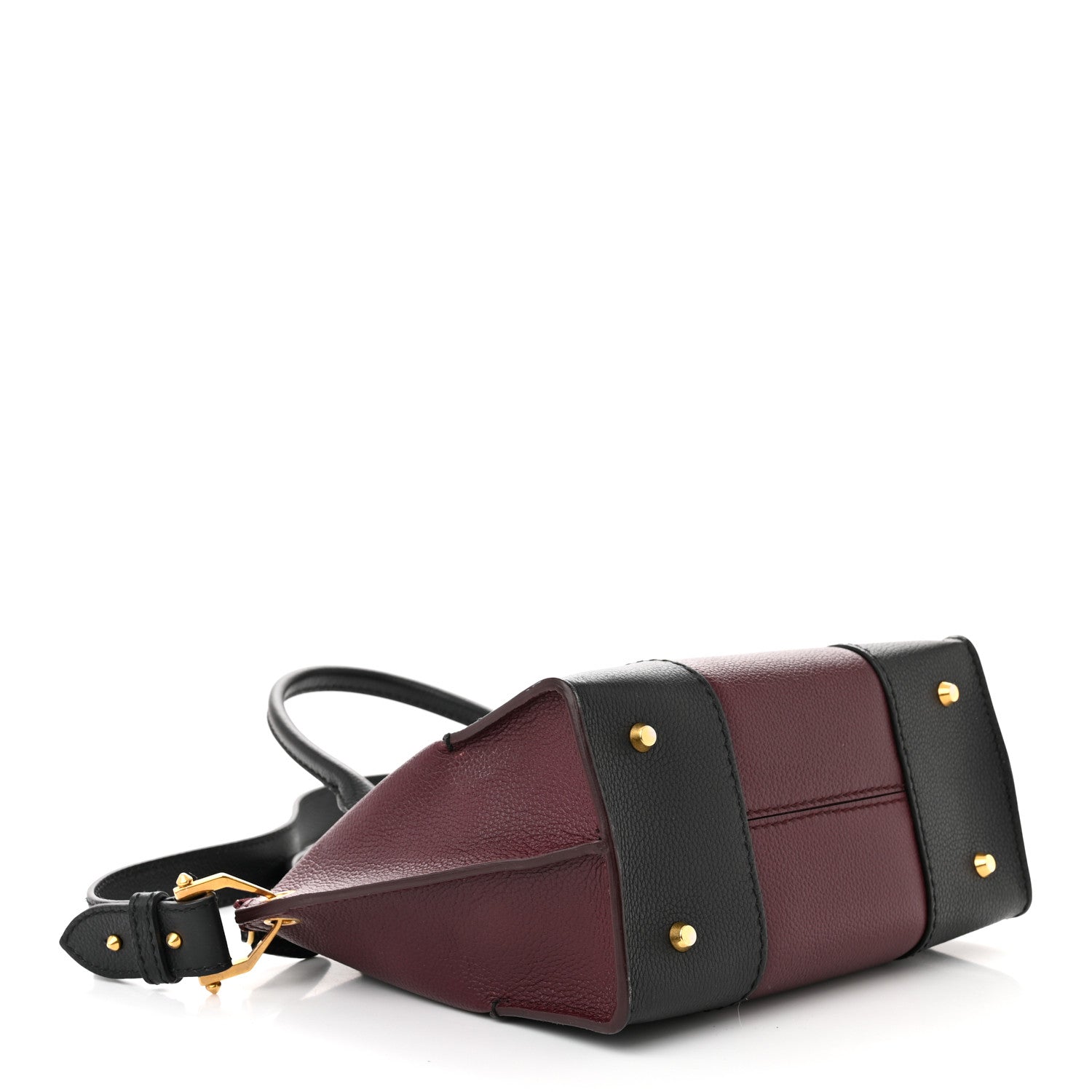 Alexander McQueen Grained Calfskin Small Bi-Color Legend Satchel Burgundy Black 4 of 10