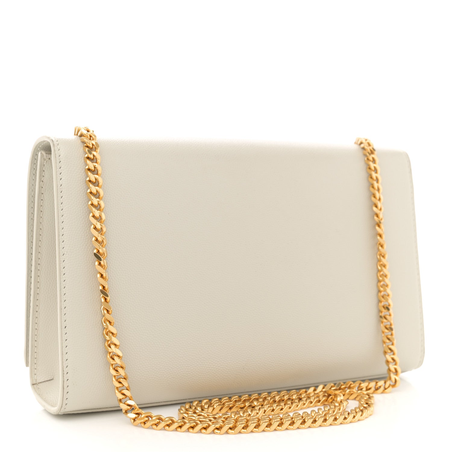 Saint Laurent Grain De Poudre Calfskin Medium Classic Monogram Kate Tassel Satchel Crema Soft 3 of 15