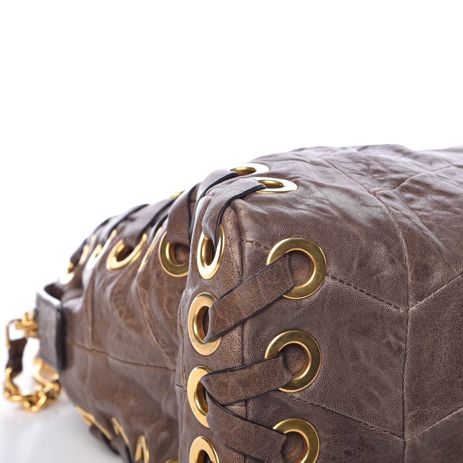 Miu Miu Nappa Chevron Grommet Tote 10 of 20