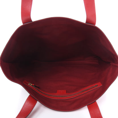 Gucci Canvas Calfskin Sylvie Stripe Logo Mens Tote Red White Blue 5 of 9