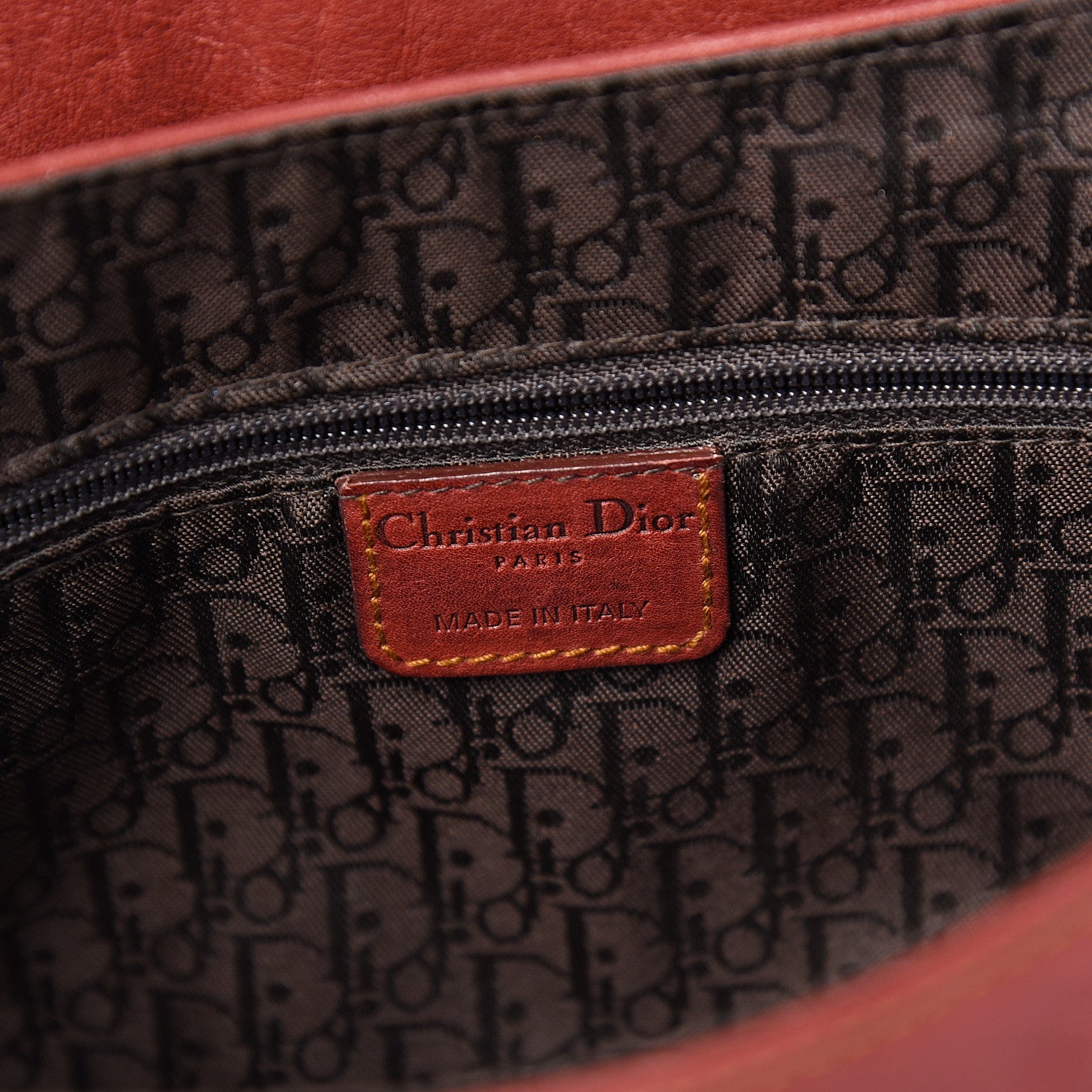 Christian Dior Calfskin Medium Gaucho Double Saddle Bag Red 5 of 13