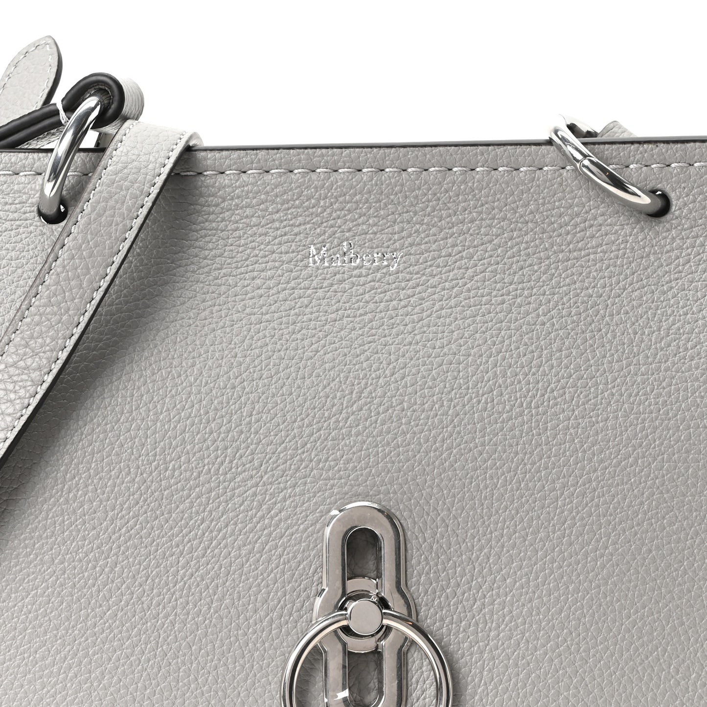 Small Classic Grain Calfskin Small Amberley Satchel Pale Grey