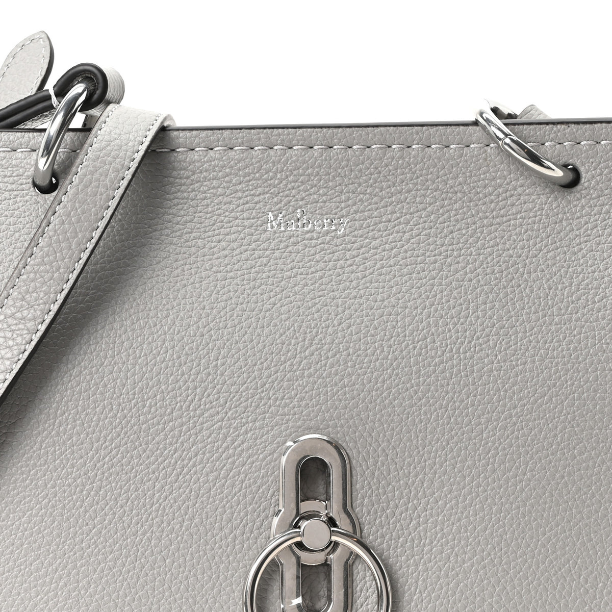 Mulberry Small Classic Grain Calfskin Small Amberley Satchel Pale Grey 7 of 9