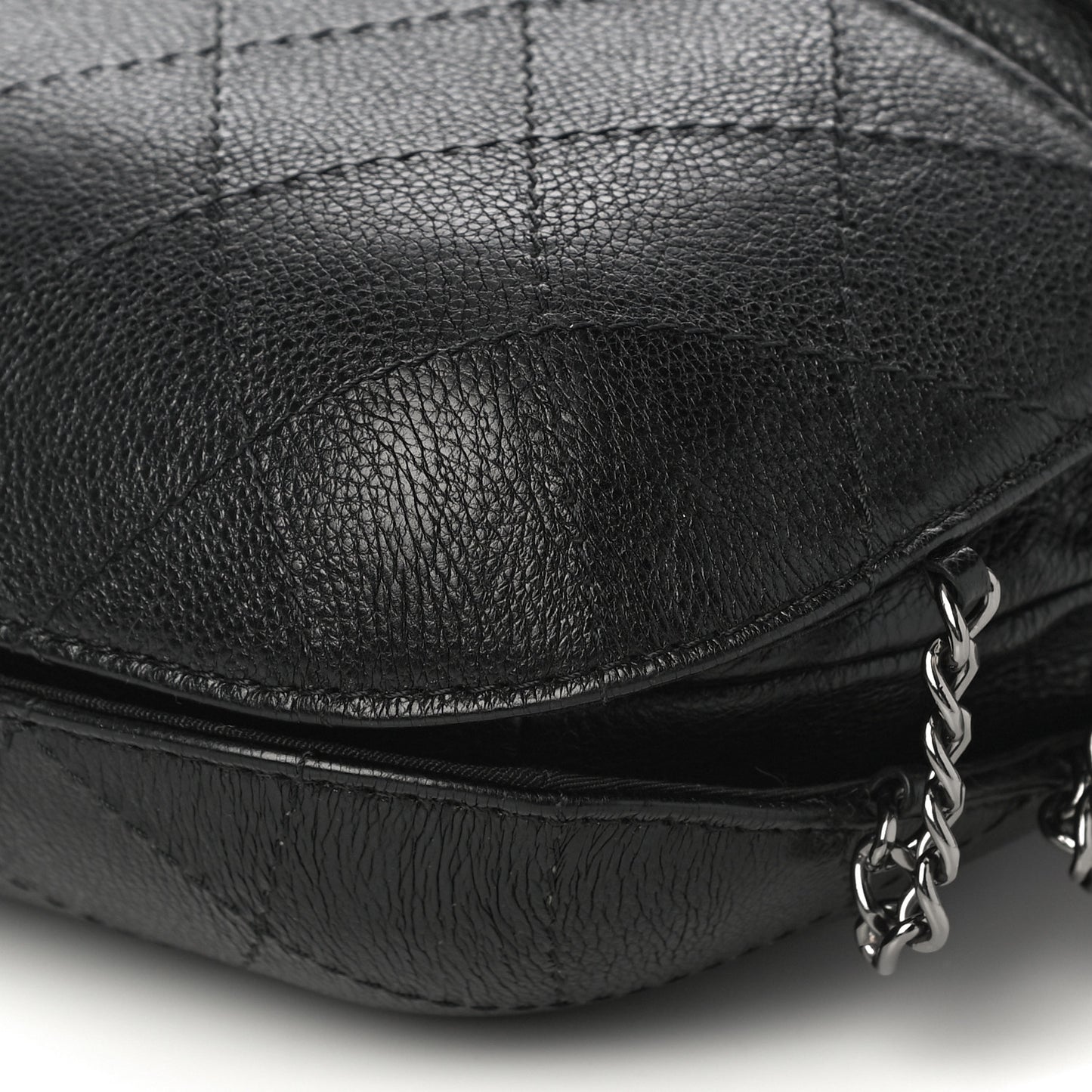 Calfskin Quilted Small Gabrielle Bucket Black