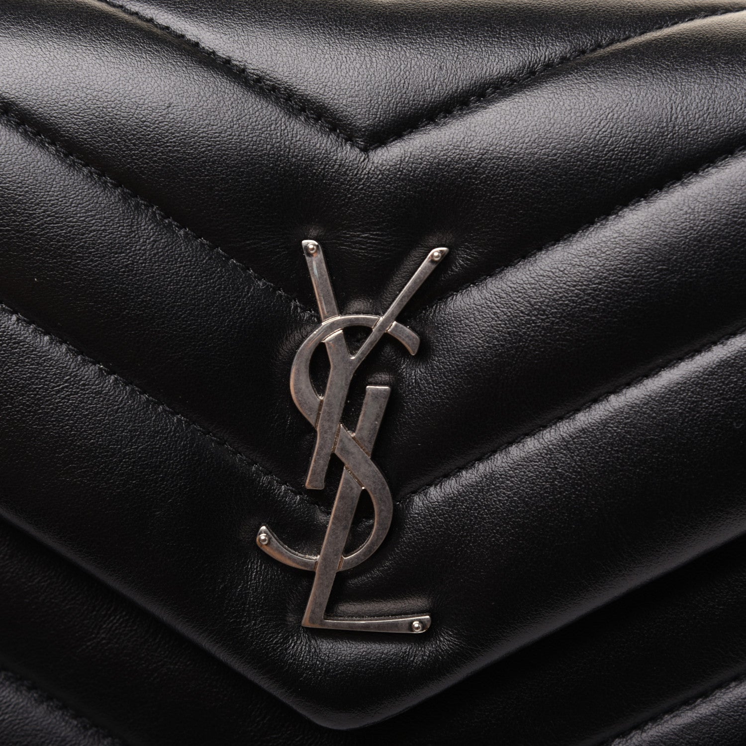 Saint Laurent Calfskin Y Quilted Monogram Small Loulou Chain Satchel Black 14 of 16