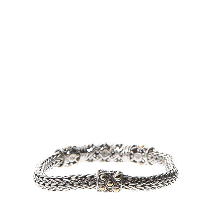 John Hardy Sterling Silver 18K Yellow Gold Jaisalmer Wheat Chain Dot Bracelet M 3 of 8