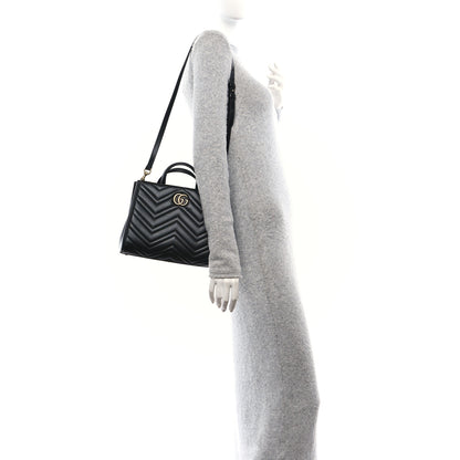 Gucci Calfskin Matelasse Small GG Marmont Tote Black 2 of 11