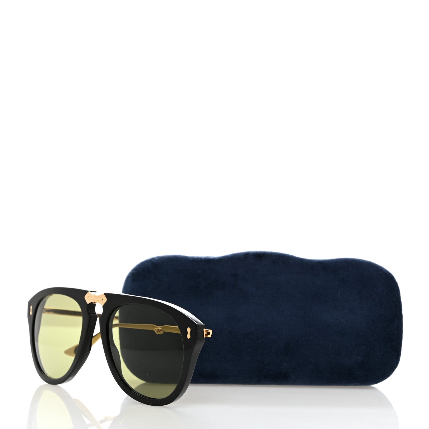 Gucci Folding Aviator Sunglasses GG0305S Black Gold 9 of 9