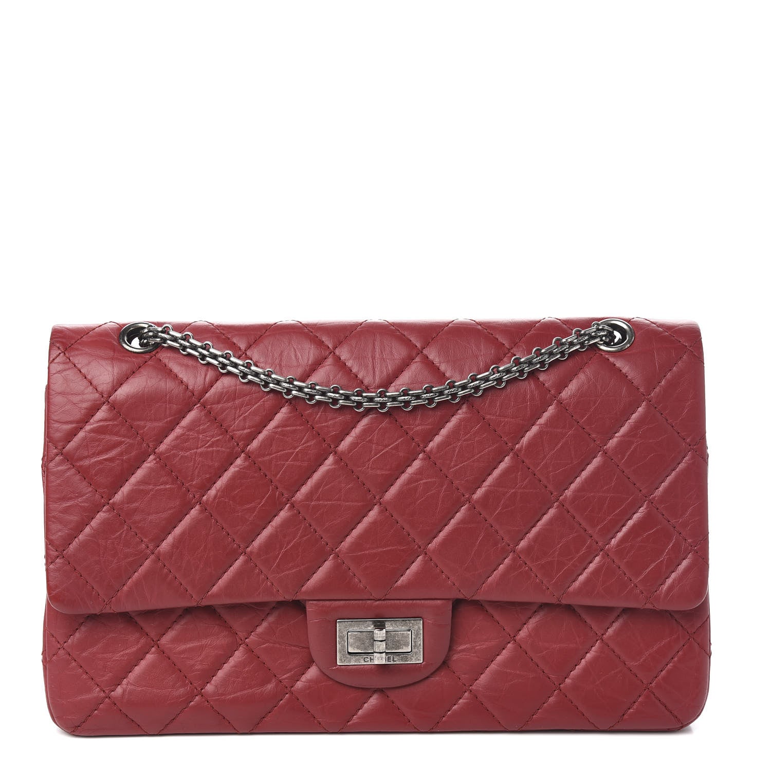 Chanel Aged Calfskin Quilted 2.55 Reissue 227 Flap Red 1 of 10