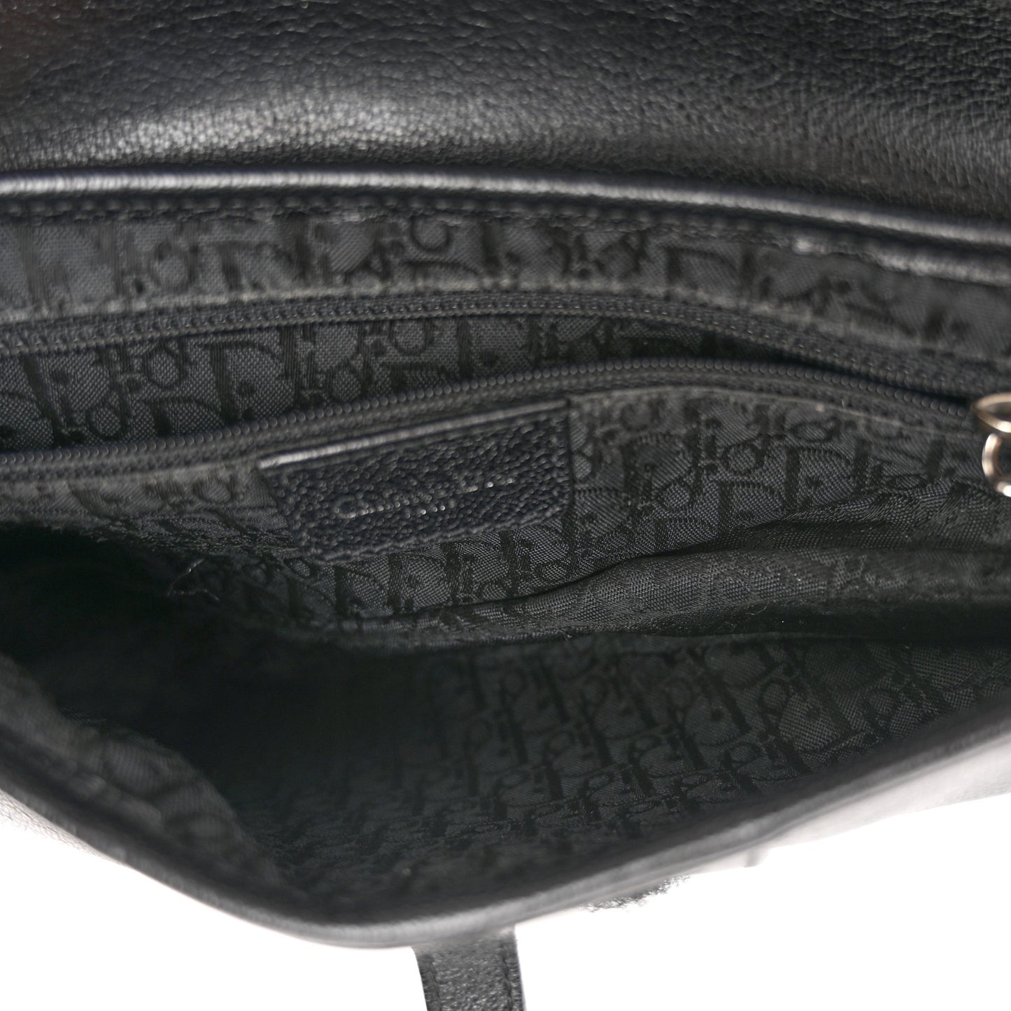 Shiny Goatskin Saddle Bag Black