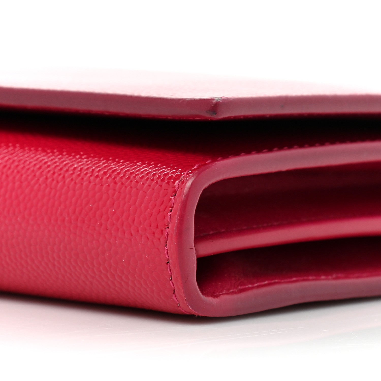 Saint Laurent Grain de Poudre Classic Letters Chain Wallet Fuchsia 8 of 21